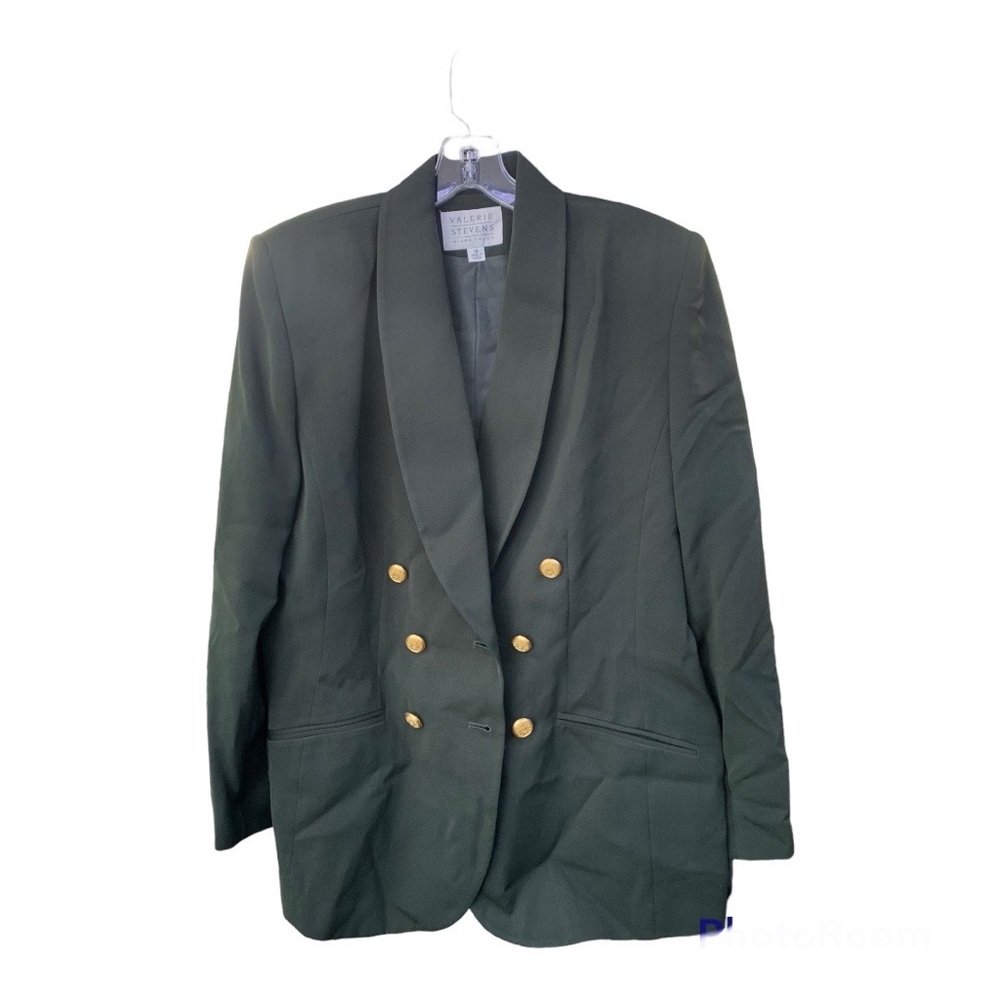 Valerie Stevens Micro Touch Two Piece Suit Size 16 olive green